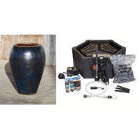 Thumbnail for Tuscany FNT2362 Ceramic Triple Vase Complete Fountain Kit Vase Fountain Blue Thumb 
