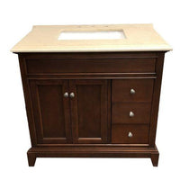 Thumbnail for Eviva Elite Princeton 36″ Solid Wood Bathroom Vanity Set with Double OG Crema Marfil Marble Top Vanity Eviva 