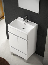 Thumbnail for Eviva Piscis 20″ White Bathroom Vanity with White Integrated Porcelain Sink Vanity Eviva 