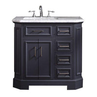 Thumbnail for Eviva Glory 42″ Bathroom Vanity with Carrara Marble Counter-top and Porcelain Sink Vanity Eviva Dark Grey 