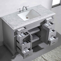 Thumbnail for Eviva Elite Princeton 48″ Solid Wood Bathroom Vanity Set with Double OG White Carrera Marble Top Vanity Eviva 