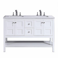 Thumbnail for Eviva Glamor 60 in. White Bathroom vanity with Marble Counter-top and Undermount Porcelian Sink Vanity Eviva 