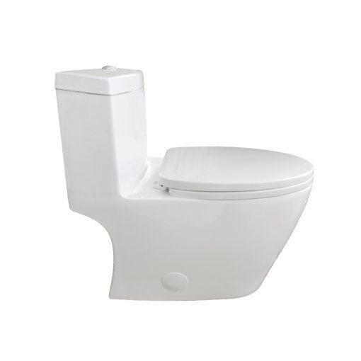 Eviva Softy® Elongated Cotton White One Piece Toilet with Soft Closing Seat Cover, High efficiency, Water Sense and CUPC certified with the United States plumbing standards Toilets Eviva 