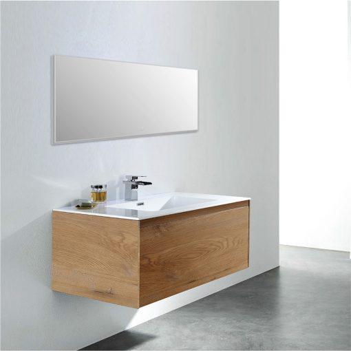 Eviva Madeira 36 in. Oak Wall Mount Bathroom Vanity with White Integrated Acrylic Sink Vanity Eviva 