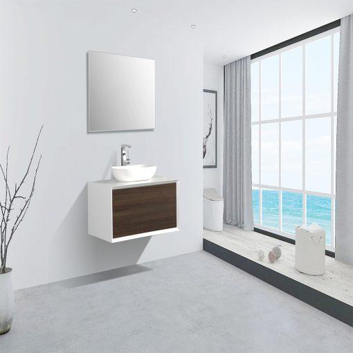 Eviva Santa Monica 36″ Wall Mount Bathroom Vanity w/ Solid Surface Sink Vanity Eviva Gray Oak 