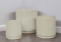 Thumbnail for Copy of Campania International Glazed Pottery I/O Cylinder Planter Urn/Planter Campania International Cream 