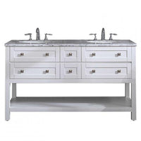Thumbnail for EVIVA Epic White 60″ Double Sink Bathroom Vanity w/ Open Space Storage Vanity Eviva 