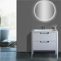 Thumbnail for Eviva Jasmine 32 in. Bathroom vanity in White and White Integrated Acrylic Countertop Vanity Eviva 