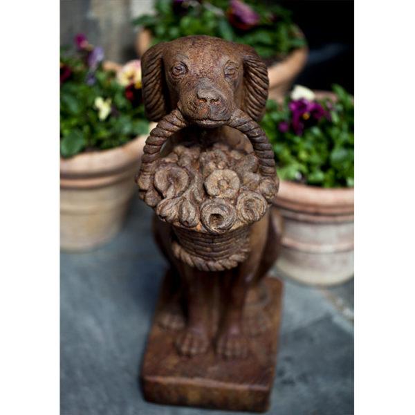 Campania International Vintage Dog with Basket Stone Series Campania International 