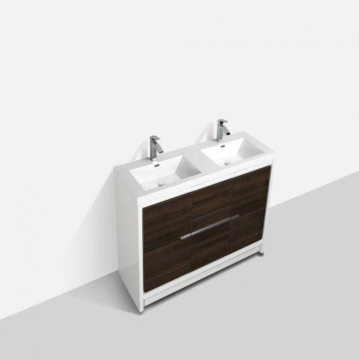 Eviva Grace 60 in. Gray Oak and White Bathroom Vanity with Double White Integrated Acrylic Countertop Vanity Eviva 