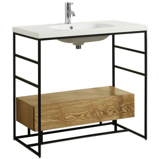 Eviva Lodge 36″ Teak Bathroom Vanity with White Integrated Acrylic Sink Vanity Eviva 