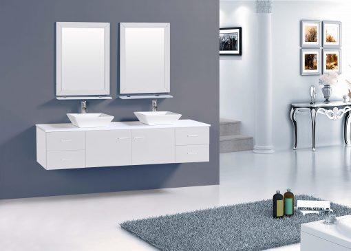 Totti Wave 72″ Espresso Modern Double Sink Bathroom Vanity w/ Super White Man-Made Stone Top & Sinks Vanity Eviva Gray 