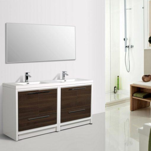Eviva Grace 72 in. White Bathroom Vanity with Double White Integrated Acrylic Countertop Vanity Eviva 
