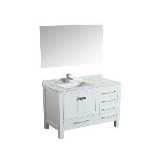 Eviva London 38″ x 18″ White Transitional Bathroom Vanity w/ White Carrara Top Vanity Eviva 