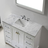 Thumbnail for Eviva Aberdeen 60″ White Transitional Single Sink Bathroom Vanity w/ White Carrara Top Vanity Eviva 