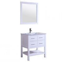 Thumbnail for Eviva Natalie F. 24″ White Bathroom Vanity with White Jazz Marble Counter-top & White Undermount Porcelain Sink Vanity Eviva 
