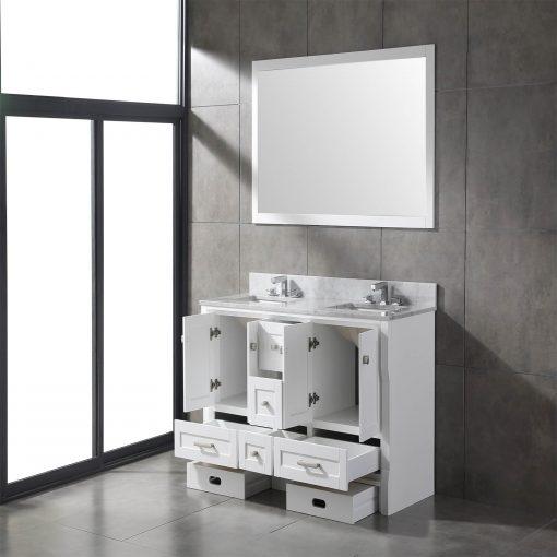 Eviva Booster 72 in. Double Sink Vanity in White with White Carrara Marble Countertop Vanity Eviva 