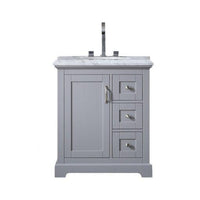 Thumbnail for Eviva Houston 30″ Gray Bathroom Vanity w/ Double Ogee Edge White Carrara Top Vanity Eviva 