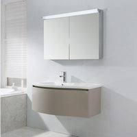 Thumbnail for Eviva Sierra 40 in. Wall Mounted Bathroom Vanity in Fossil Gray with White Integrated Acrylic Countertop Vanity Eviva 