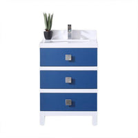 Thumbnail for Eviva Sydney 24 Inch Blue and White Bathroom Vanity with Solid Quartz Counter-top Vanity Eviva 