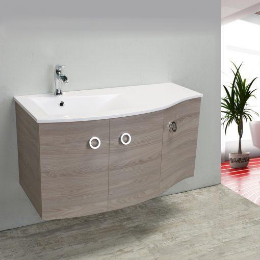 Eviva Romina® 42″ Medium Grey Oak Modern Bathroom Vanity with White Porcelain White Top Vanity Eviva 