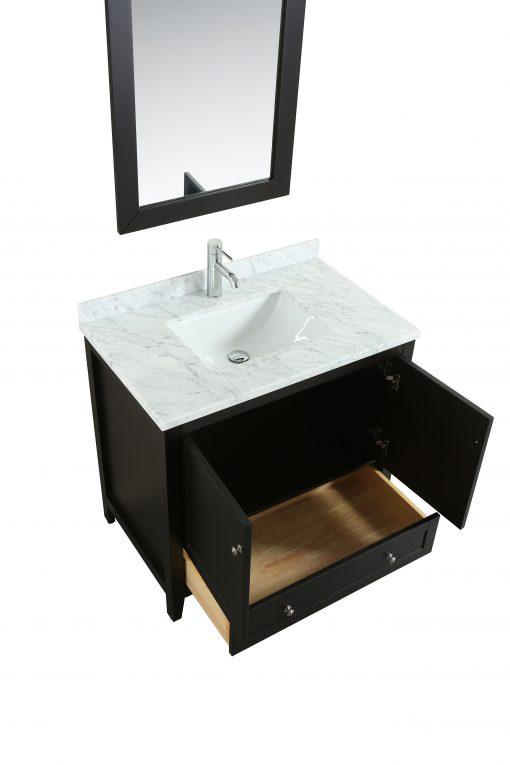 Eviva Lime 36″ Bathroom Vanity with White Jazz Marble Carrera Top Bathroom Vanity Eviva 