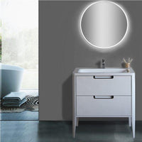 Thumbnail for Eviva Jasmine 26 in. Bathroom vanity in White and White Integrated Acrylic Countertop Vanity Eviva 