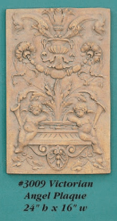 Victorian Angel Plaque Cast Stone Outdoor Asian Collection Wall Ornament Tuscan 