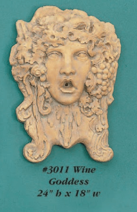 Wine Goddess Cast Stone Outdoor Asian Collection Wall Ornament Tuscan 