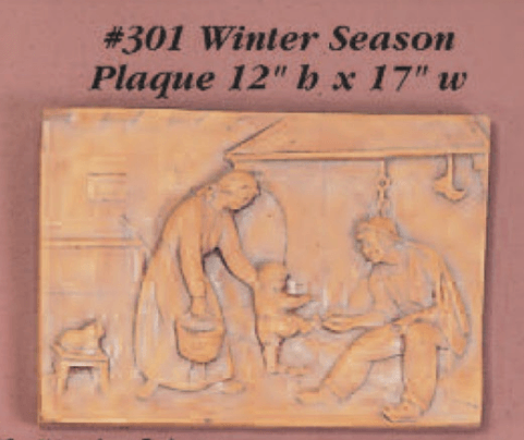 Season Plaque Cast Stone Outdoor Asian Collection Wall Ornament Tuscan 
