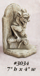 Gargoyle Bookend Cast Stone Outdoor Asian Collection Statues Tuscan 