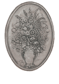 Thumbnail for Oval Fioro Plaque Cast Stone Outdoor Asian Collection Wall Ornament Tuscan 