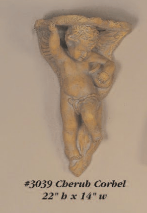 Cherub Corbel Cast Stone Outdoor Asian Collection Wall Ornament Tuscan 
