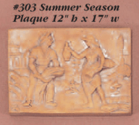 Thumbnail for Season Plaque Cast Stone Outdoor Asian Collection Wall Ornament Tuscan 