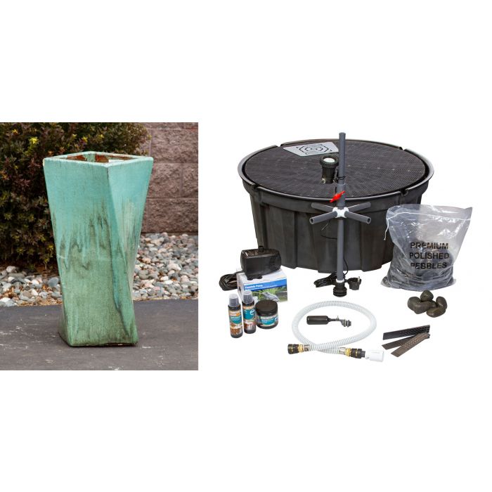Luna FNT3040 Ceramic Vase Complete Fountain Kit Vase Fountain Blue Thumb 