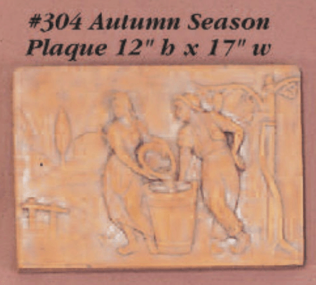Season Plaque Cast Stone Outdoor Asian Collection Wall Ornament Tuscan 