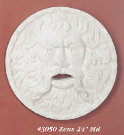 Zeus Cast Stone Outdoor Asian Collection Wall Ornament Tuscan 