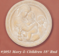 Thumbnail for Mary and Children Cast Stone Outdoor Asian Collection Wall Ornament Tuscan 