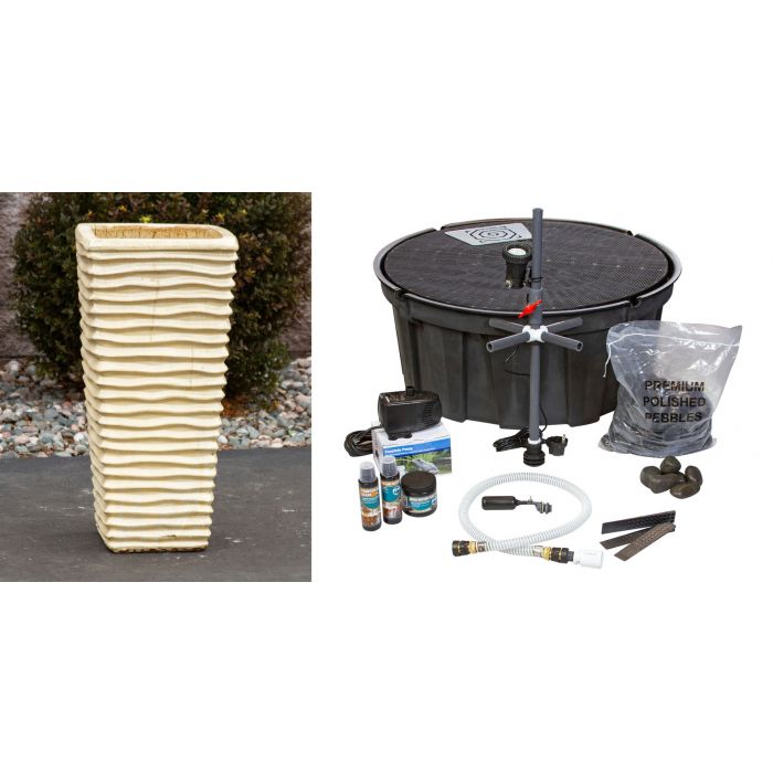 Luna FNT3052 Ceramic Vase Complete Fountain Kit Vase Fountain Blue Thumb 