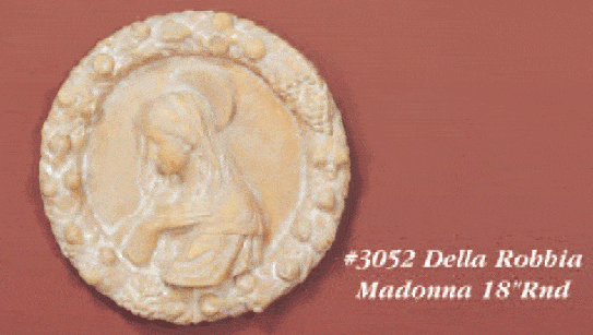 Della Robbia Madonna Cast Stone Outdoor Asian Collection Wall Ornament Tuscan 
