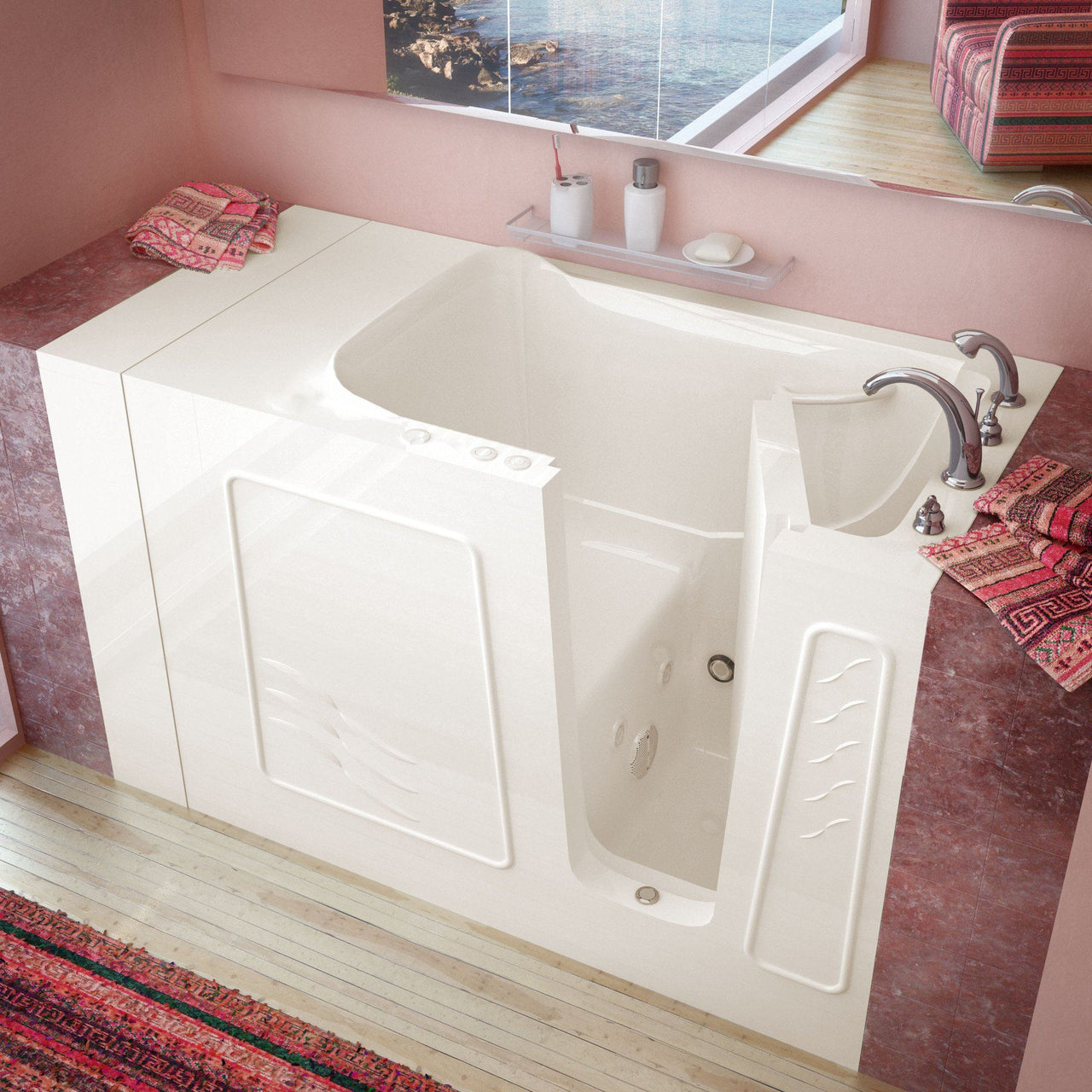 MediTub Walk-In 30 x 53 Right Drain Biscuit Whirlpool Jetted Walk-In Bathtub Walk In Tubs MediTub 