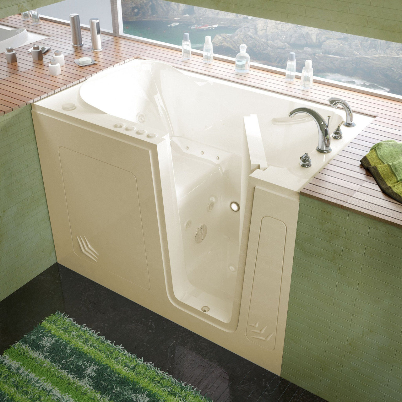 MediTub Walk-In 30 x 54 Right Drain Biscuit Whirlpool & Air Jetted Walk-In Bathtub Walk In Tubs MediTub 
