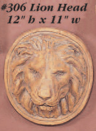 Lion Head Cast Stone Outdoor Asian Collection Wall Ornament Tuscan 