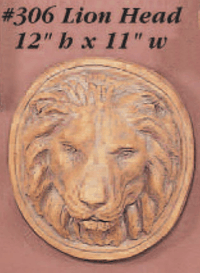 Thumbnail for Lion Head Cast Stone Outdoor Asian Collection Wall Ornament Tuscan 