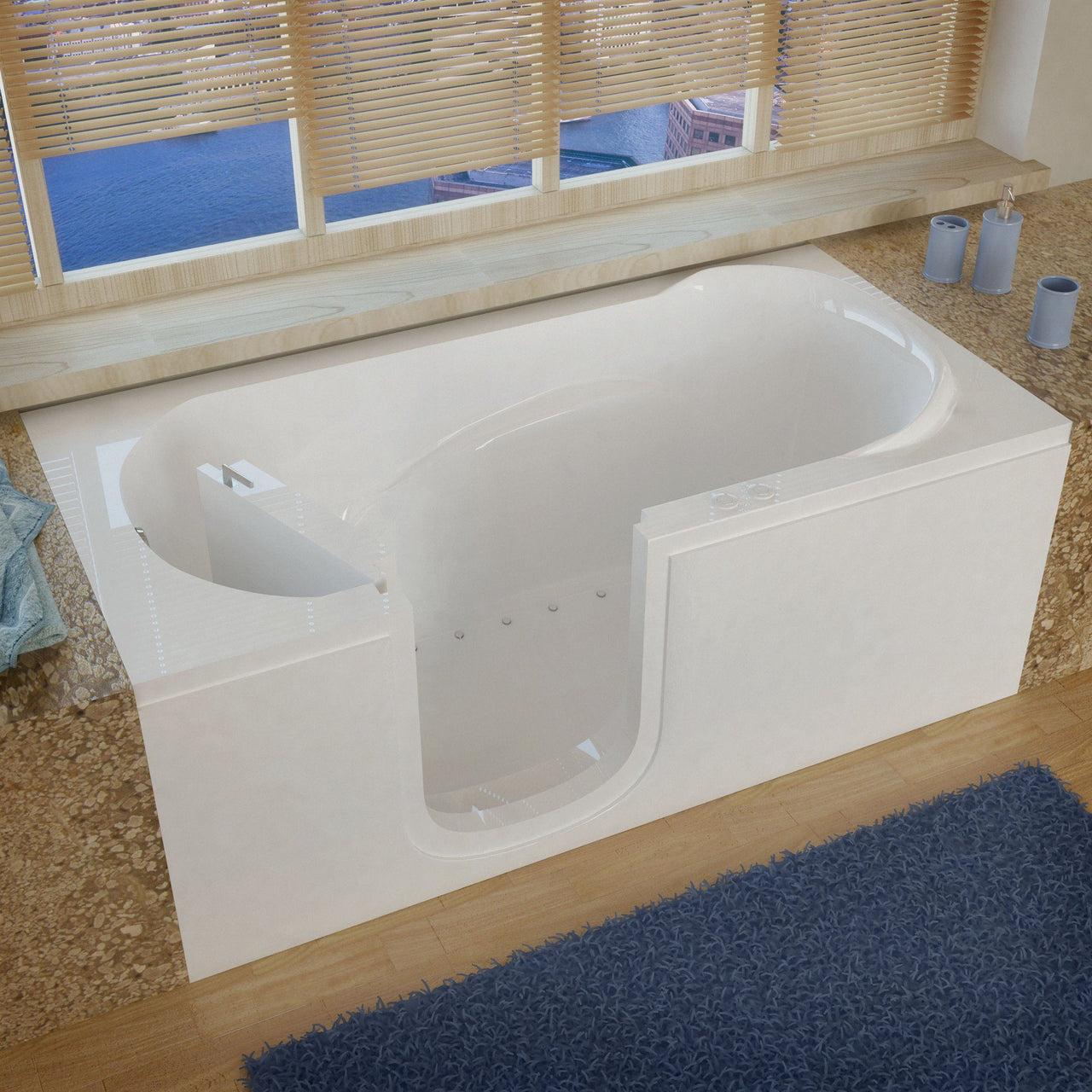 MediTub 3060SILWA Step-In 30 x 60 Left Drain White Air Jetted Step-In Bathtub Walk In Tubs MediTub 