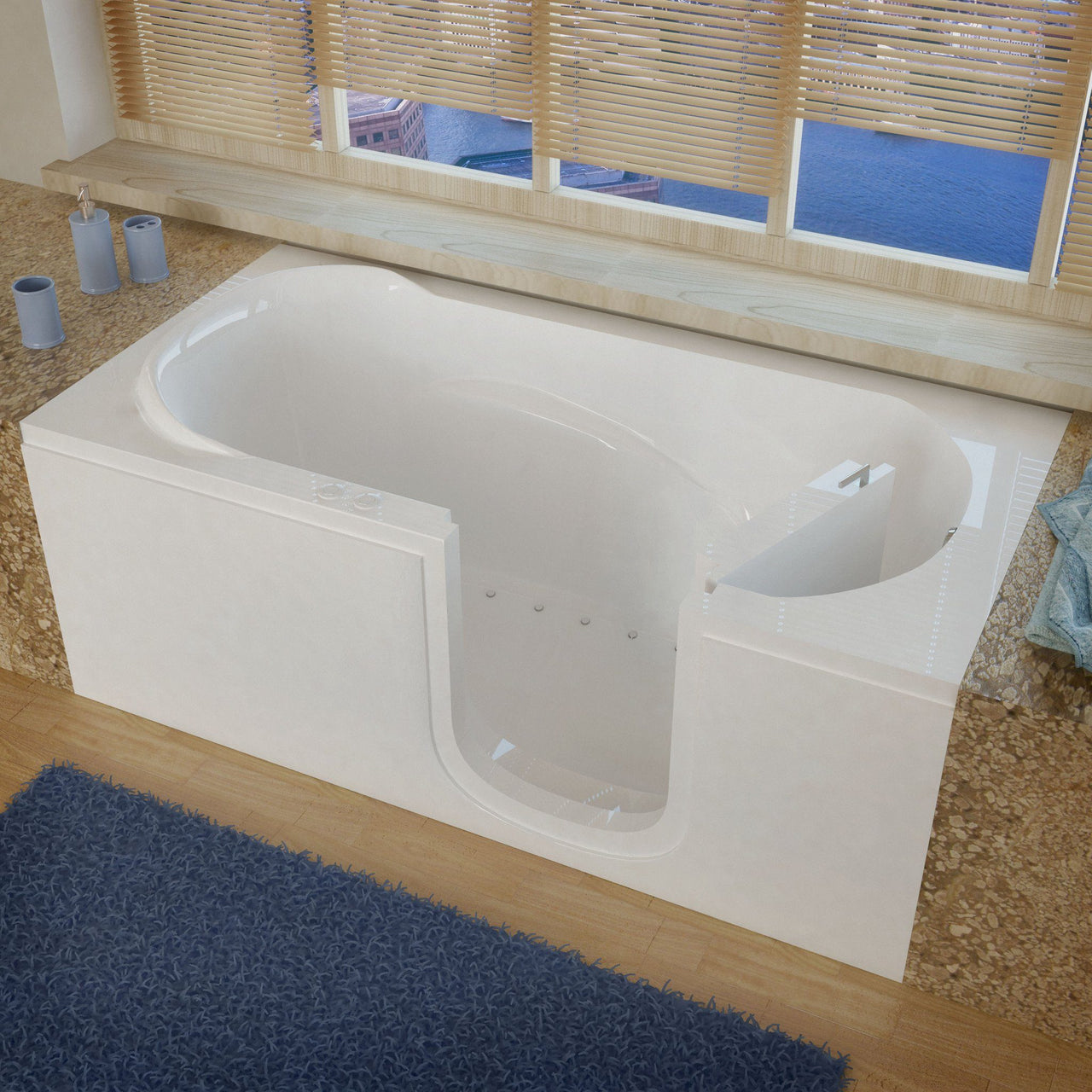 MediTub 3060SIRWA Step-In 30 x 60 Right Drain White Air Jetted Step-In Bathtub Walk In Tubs MediTub 