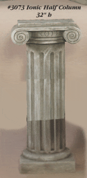 Ionic Half Column Cast Stone Outdoor Asian Collection Statues Collection Tuscan 