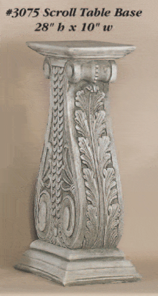 Scroll Table Base Cast Stone Outdoor Asian Collection Statues Collection Tuscan 