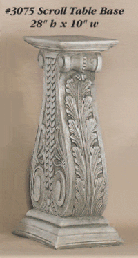Thumbnail for Scroll Table Base Cast Stone Outdoor Asian Collection Statues Collection Tuscan 