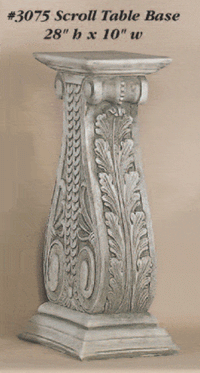 Scroll Table Base Cast Stone Outdoor Asian Collection – Tuscan Basins